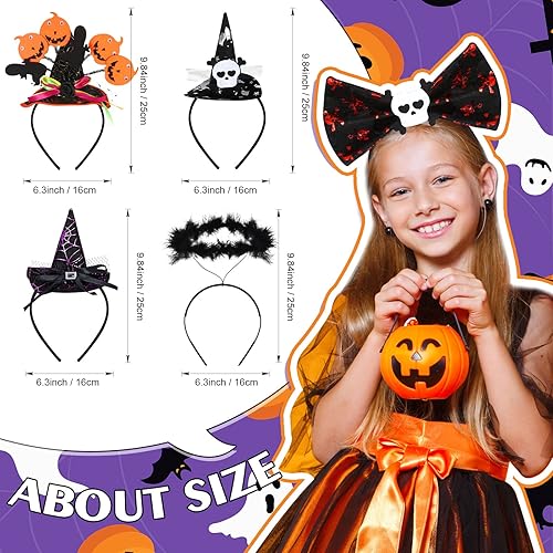 Miniatura 3 de 18 paquetes de diademas de Halloween, sombrero de bruja aterrador, diadema de Halloween, sombrero de bruja de Halloween, decoraciones de Halloween