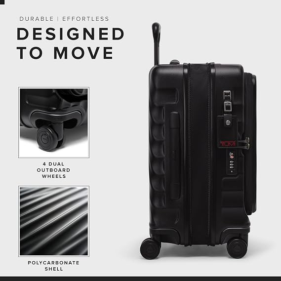 TUMI - 19 Degree Front Access Expandable Carry On - 4-Wheeled Hard Shell Suitcase - Travel Accessories - Black Texture