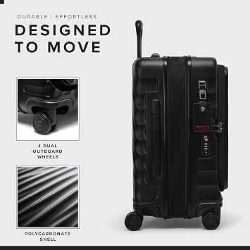 TUMI - 19 Degree Front Access Expandable Carry On - 4-Wheeled Hard Shell Suitcase - Travel Accessories - Black Texture