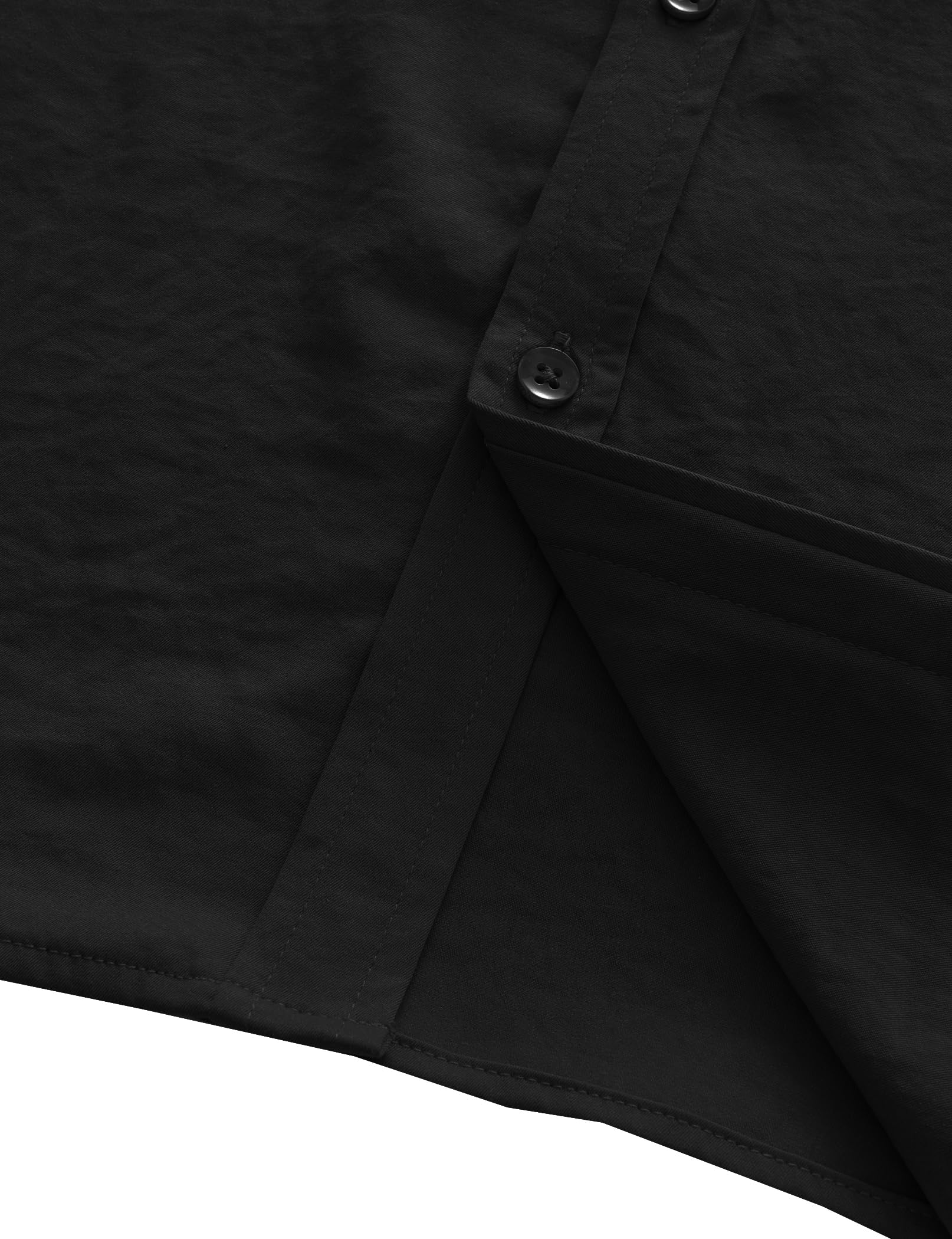 JOGAL Camisa de manga corta con botones para hombre, ajuste regular, camisa de trabajo con botones y dos bolsillos