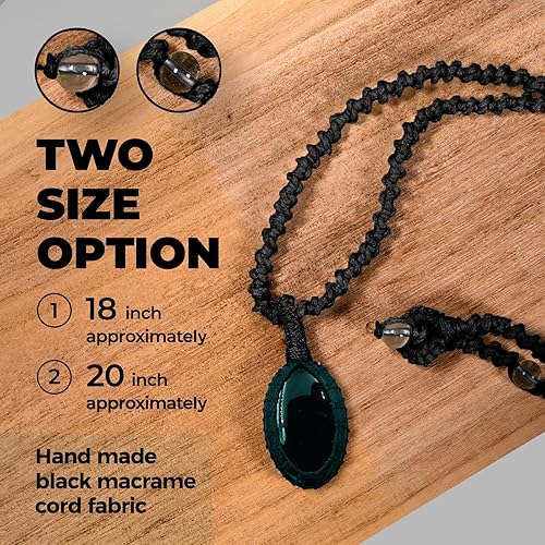 Miniatura 5 de Collar de cristal con colgante de piedra, amuleto para curación de chakras, joyería unisex hecha a mano con bolsa de regalo, cordón de macramé