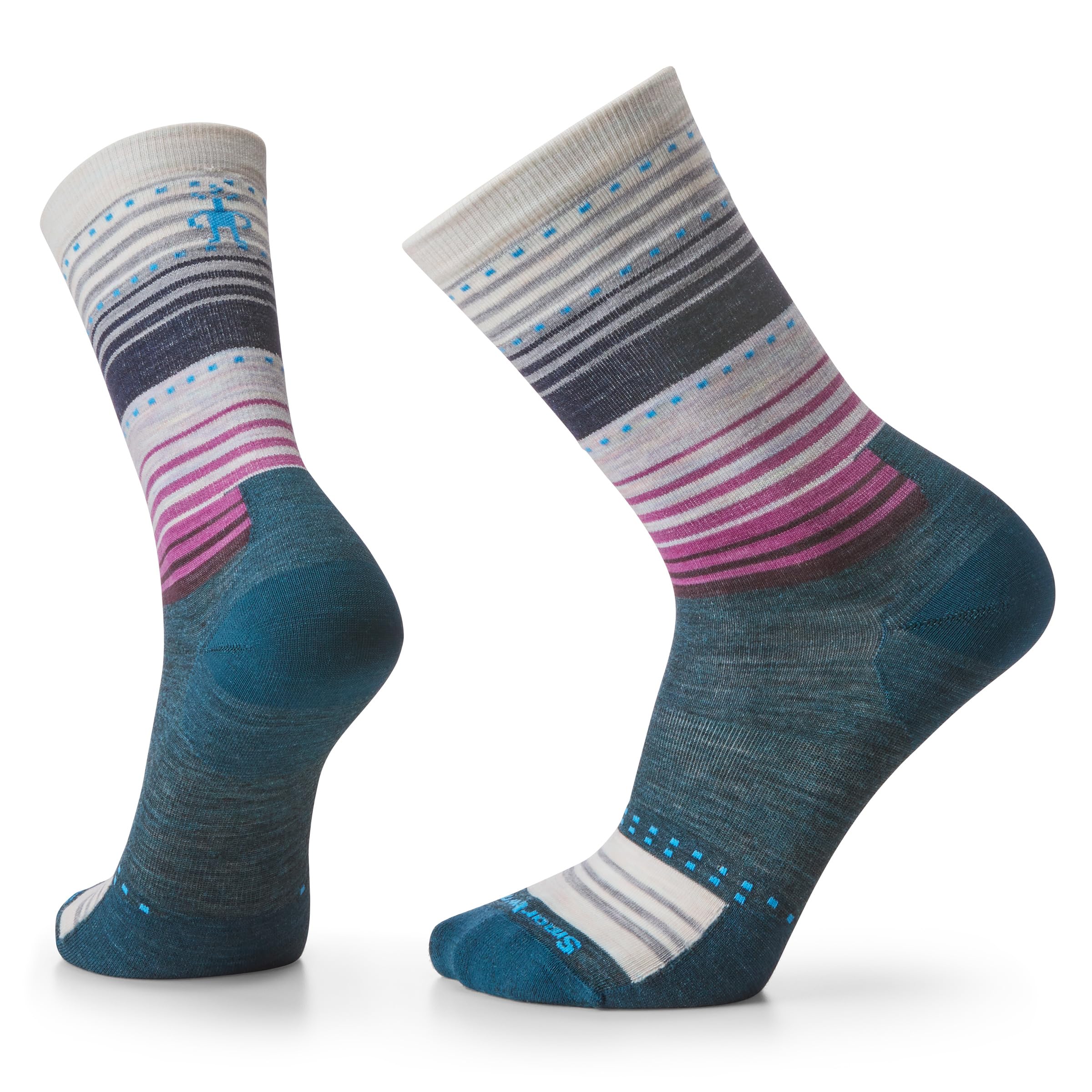 Smartwool Everyday Stitch Stripe Crew Socks, Twilight Blue, Large