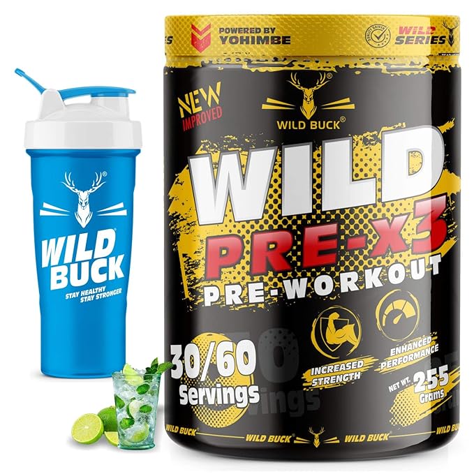 WILD BUCK Wild Pre-X3 Hardcore Pre-Workout Supplemen WILD BUCK Wild Pre-X3 Hardcore Pre-Workout Supplemen