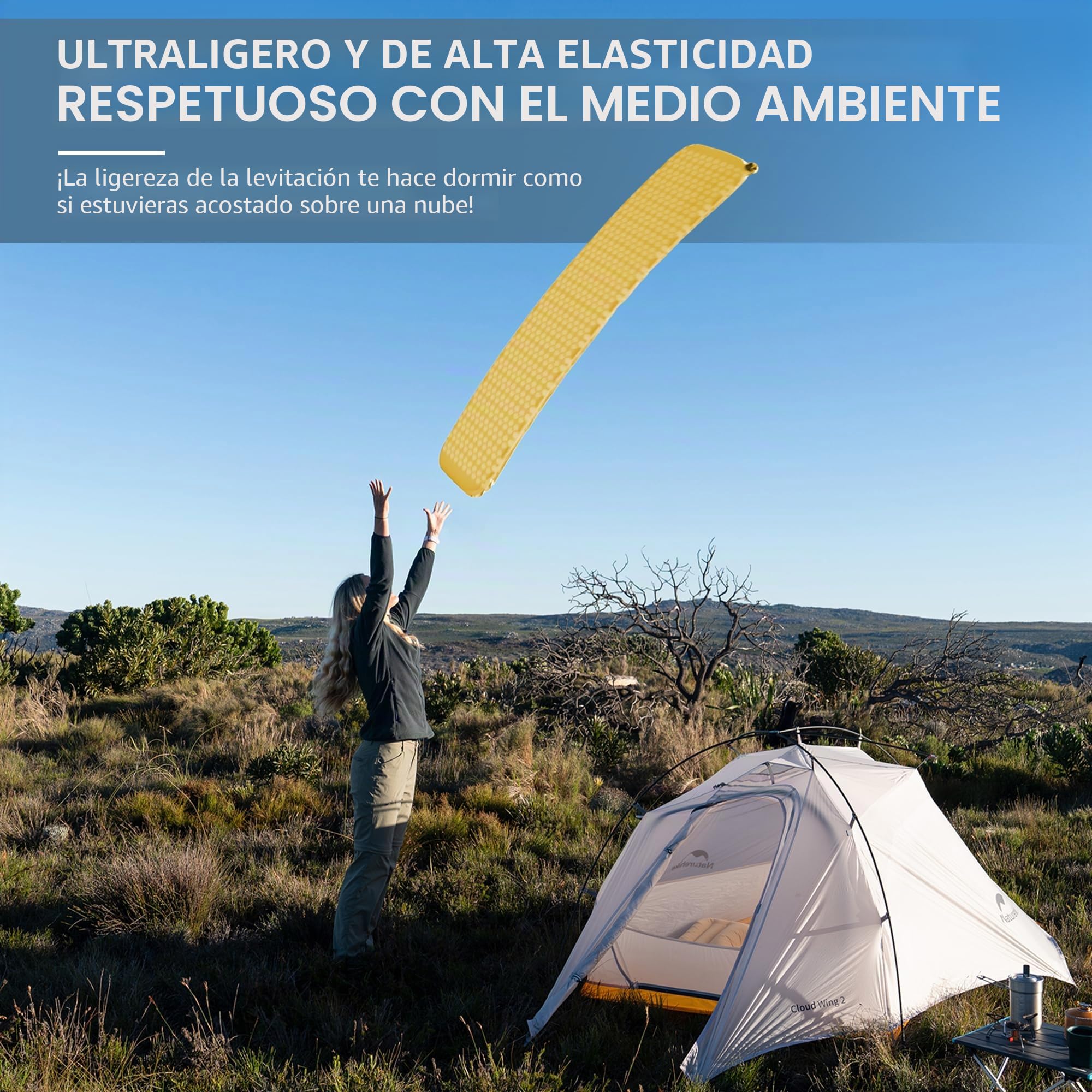 Naturehike Yugu Air Mattress - Colchoneta autoinflable de 3,5 cm de grosor, tamaño compacto y ligero, para camping, senderismo y deportes al aire libre
