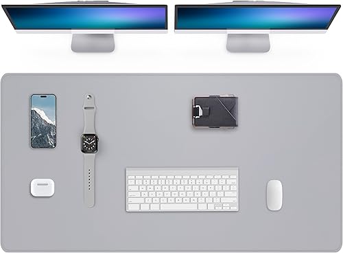 Miniatura 8 de Tapete protector para escritorio y mouse, antideslizante, de piel sintética, tapete impermeable de escritura para laptop, para oficina y hogar