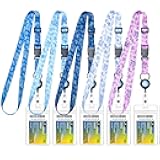 MNGARISTA Cruise Lanyard for Ship Cards,Adjustable Lanyard with Id Holder,Detachable Lanyards for Cruises Ship Cards with Waterproof Id Badge Holders,Cruise Essentials,5 Pack Sea Turtle