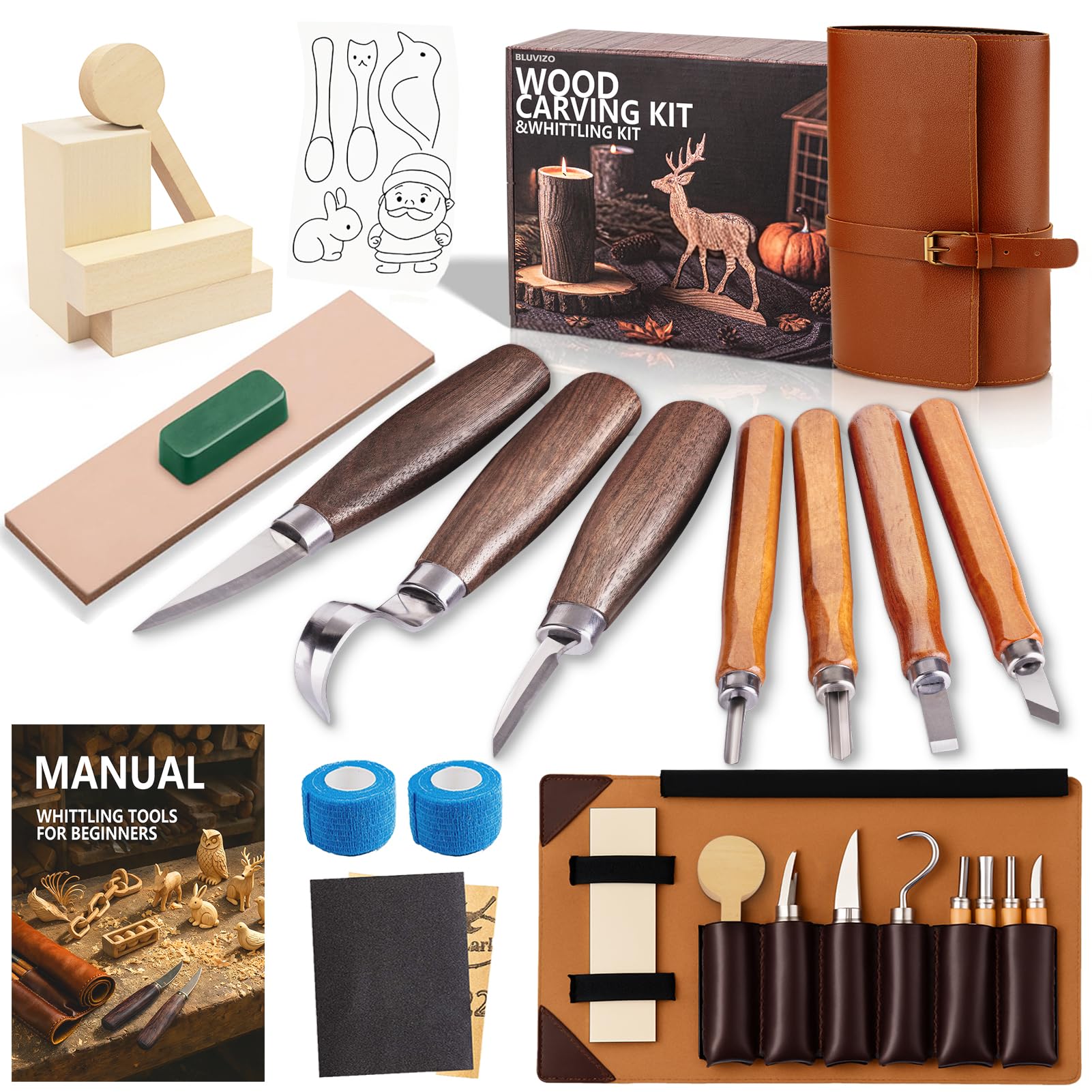 Wood Carving Kit - Beginner Whittling Tools -9