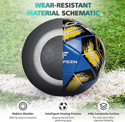 Miniatura 3 de Soccer Ball Size 5&Size 3 for Youth and Adults,Indoor Training Practice Soccer Ball,Gift Idea for Kid with 1 Pump 1 Net Bag and 2 Needle