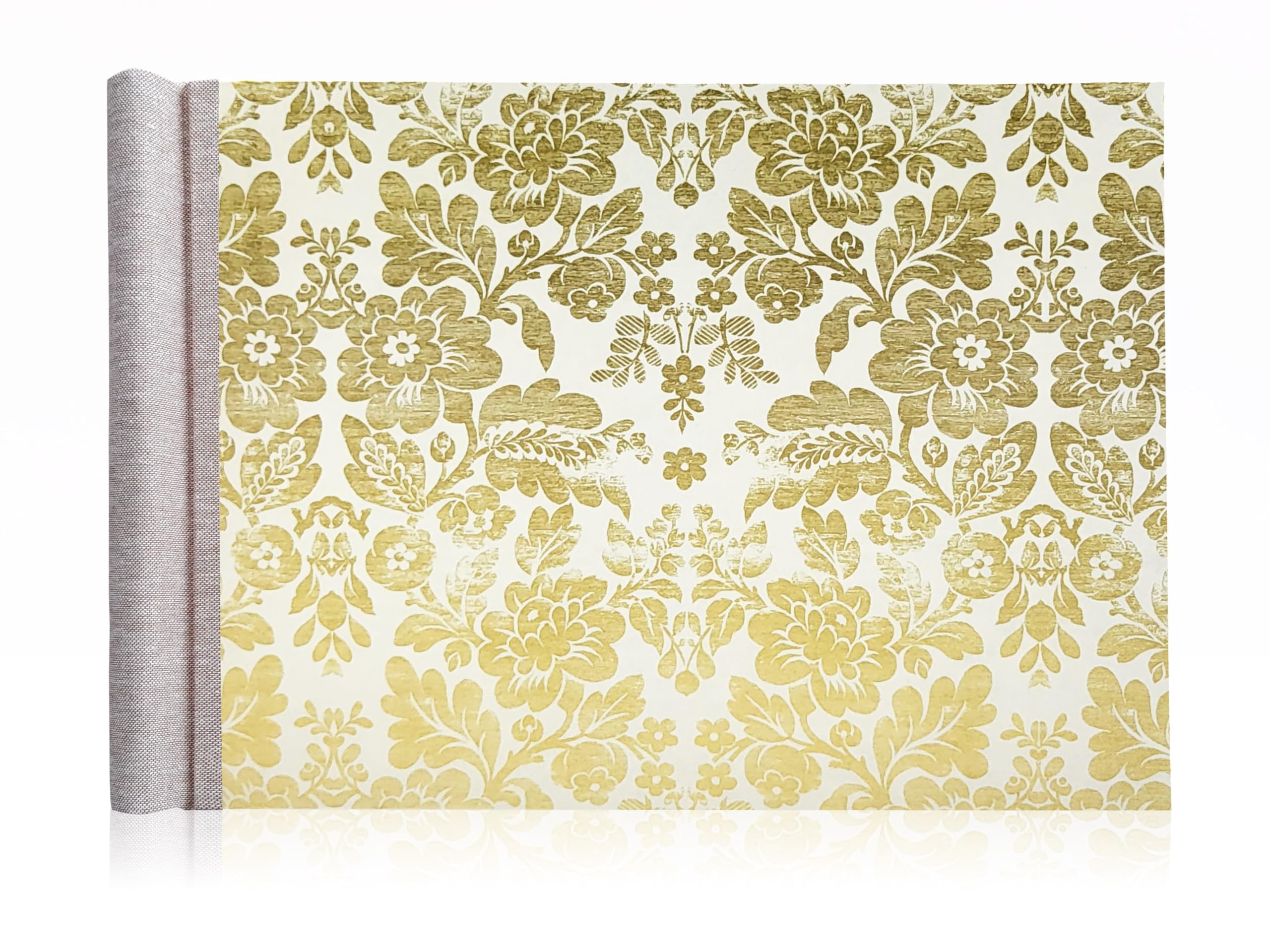 Klemmbinder Luxury Brokat Naturleinen, A4 QUER