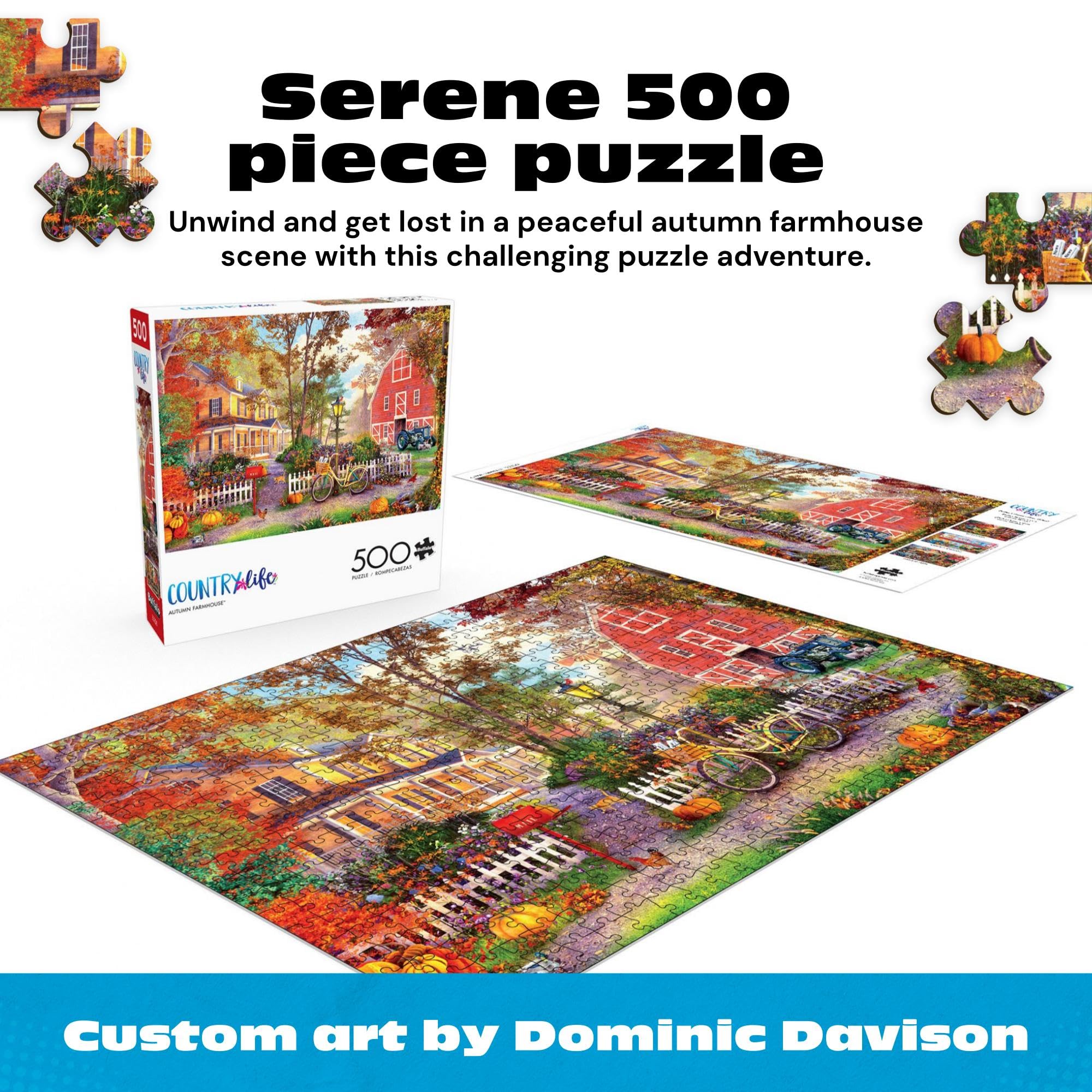 Amazon.com: Buffalo Games - Autumn Farmhouse - 500 Piece Fall