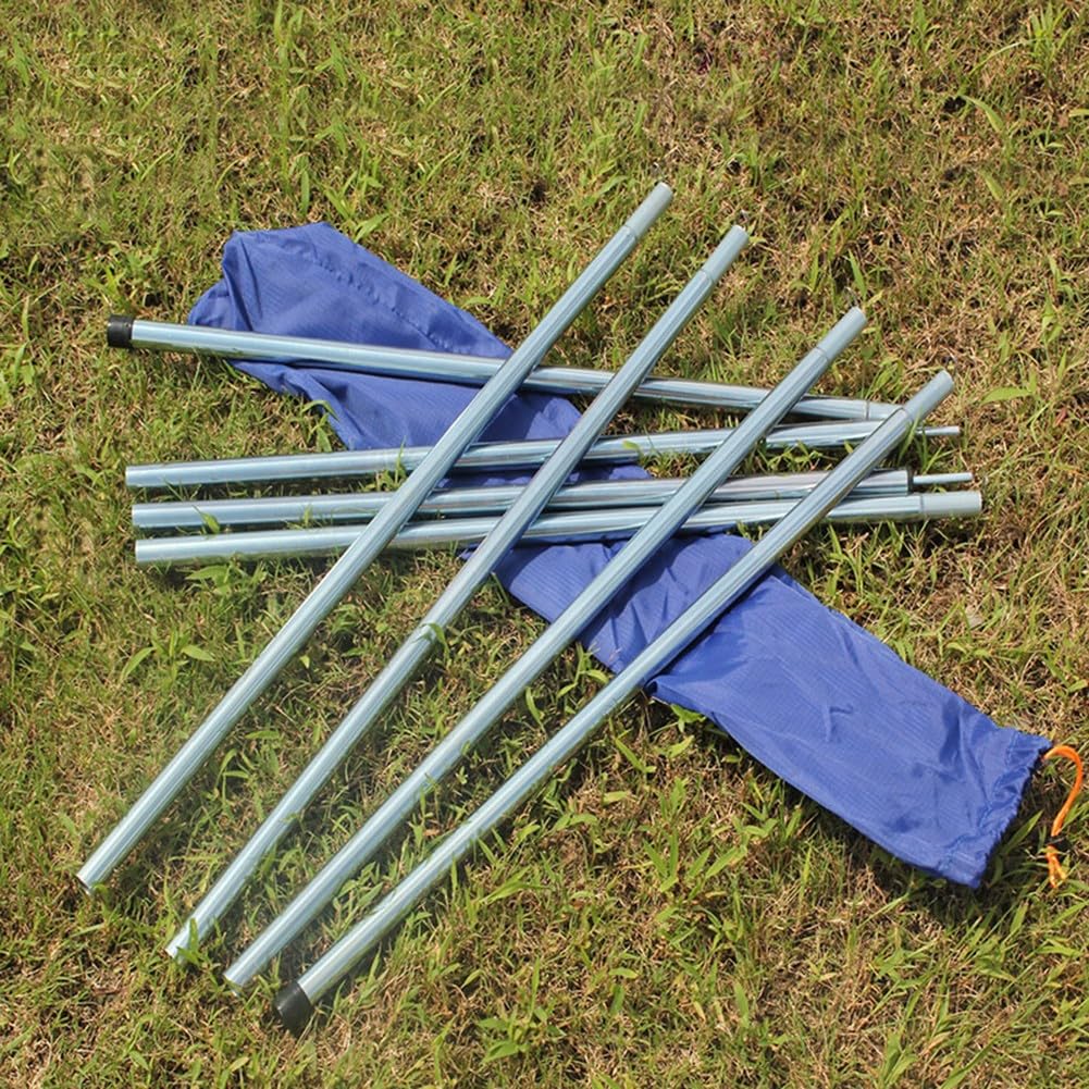 Lot De 2 Bâtons Télescopiques Pour Voile D'Ombrage – Poteaux Métalliques Réglables Tente Plage / Auvent / Bâche