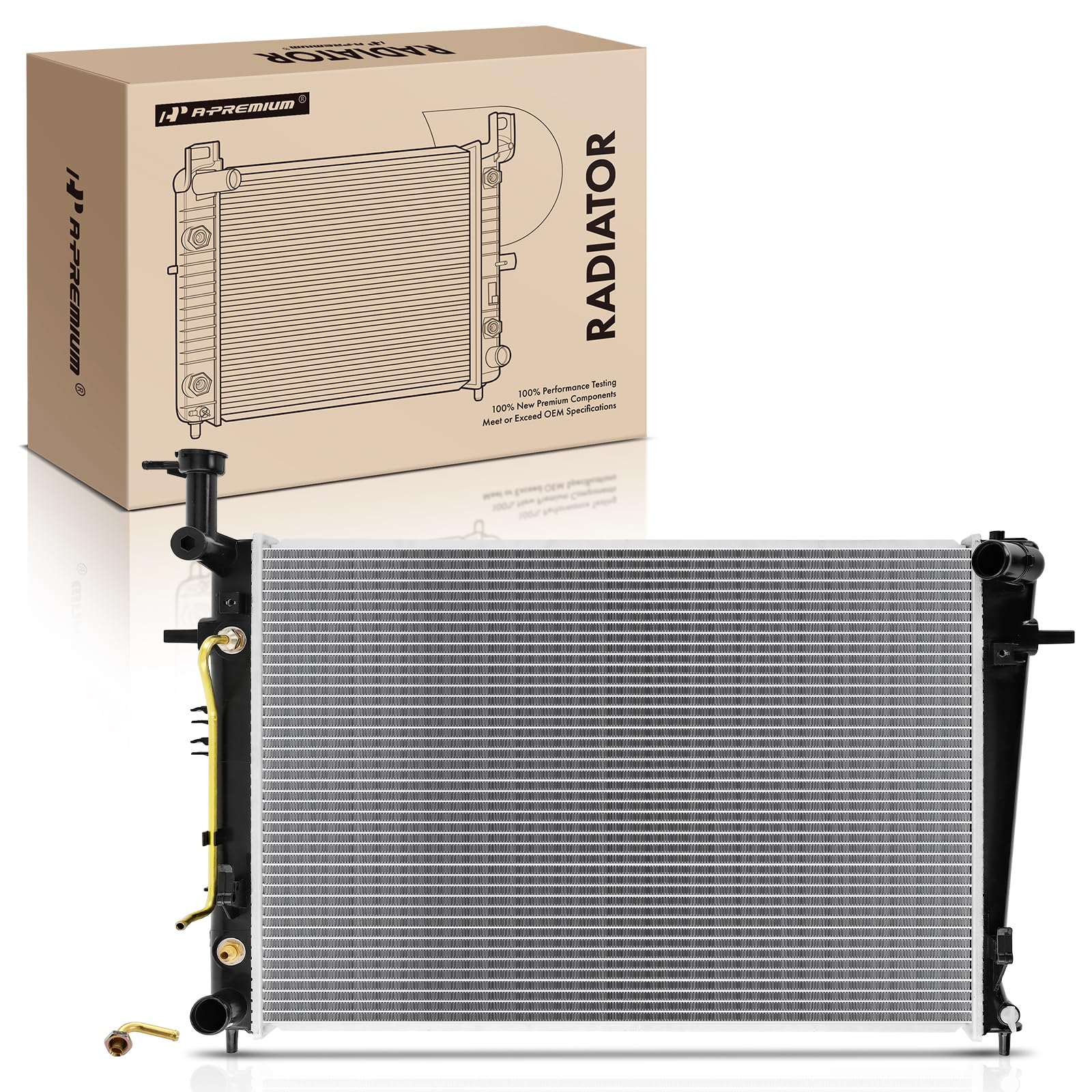 Photo 1 of A-Premium Engine Coolant Radiator Assembly with Transmission Oil Cooler Compatible with Hyundai Tucson 2007-2009 & Kia Sportage 2007-2010, L4 2.0L, Automatic Transmission