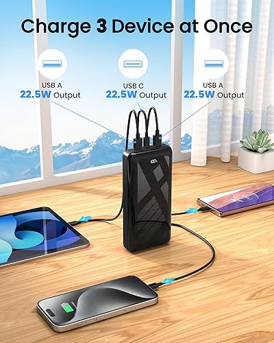 Miniatura 4 de Power Bank - Cargador portátil de carga rápida de 50000 mAh, 22.5 W, carga rápida USB C con 3 salidas y 2 entradas, pantalla LED, batería externa de