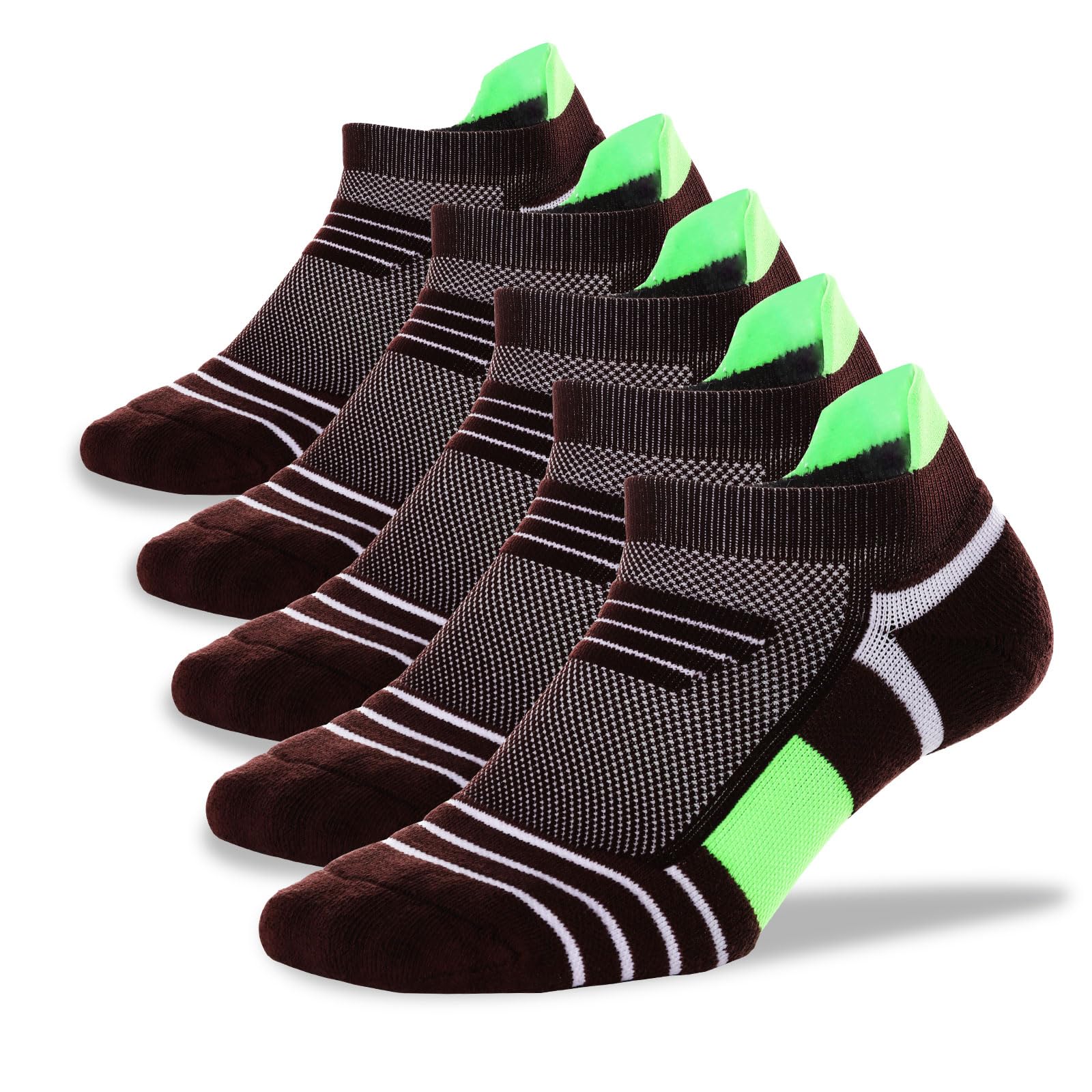 Kodal Kupfer-Kompressions-Knöchelsocken, Geruchsfrei Feuchtigkeitsableitend Trainingssocken mit Polsterung 5 Paar