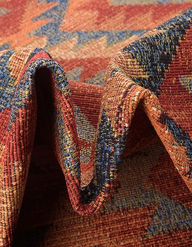 Miniatura 6 de Unique Loom Outdoor Tribal Collection - Alfombra de área - Tortuguero (cuadrado de 5 pies y 3 pulgadas, multicolor)