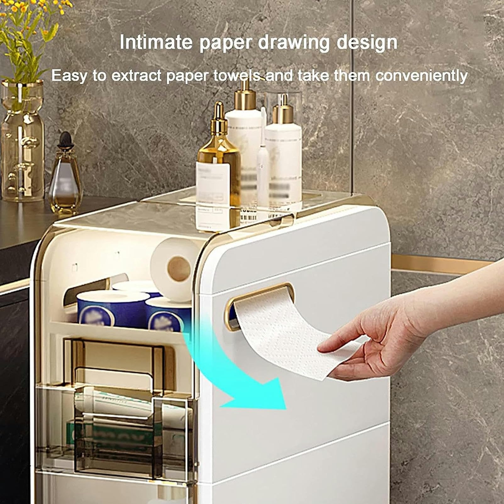Cajones de almacenamiento apilables, armario de esquina Delgado para baño, organizador de Papel higiénico Estrecho para espacios pequeños, hogar, Sala de estar y dormitor