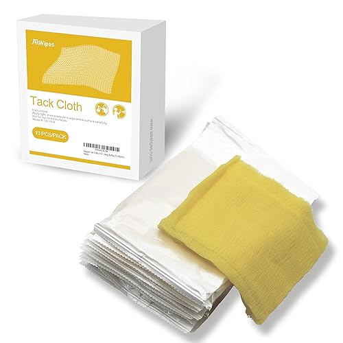 Tack Cloth (TC183610Y) - Paquete de 10 trapos 100 % algodón, amarillo claro, 18 x 36 pulgadas, eliminación de polvo y superficies limpias para