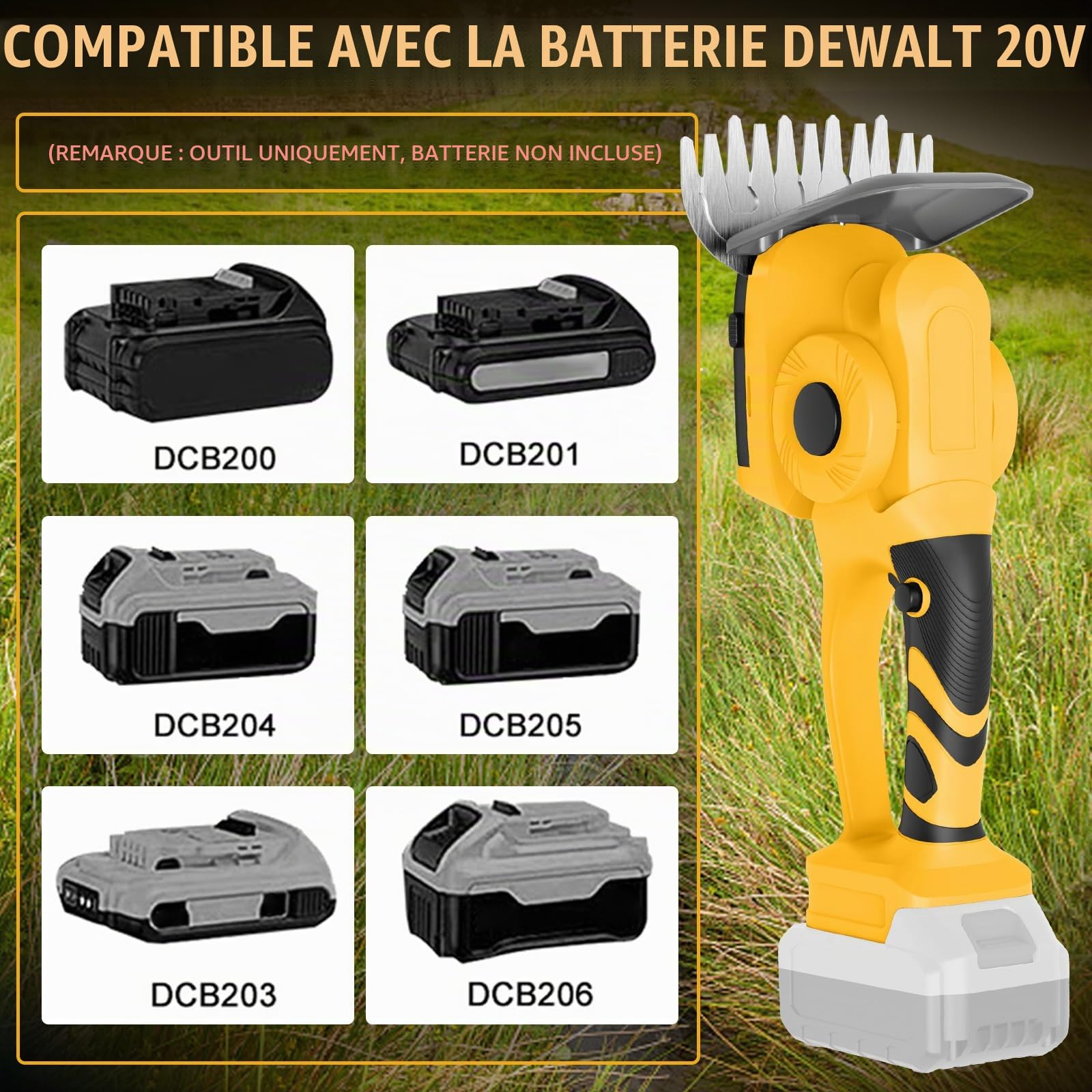 Taille-haie & cisaille Gazon sans Fil en 1 pour Dewalt 20V (sans Batterie)