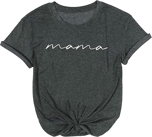 Miniatura 7 de ASTANFY Mama Shirts Women Mama Letter Printed T-Shirt Mama Graphic Tee Casual Short Sleeve Tops Tee