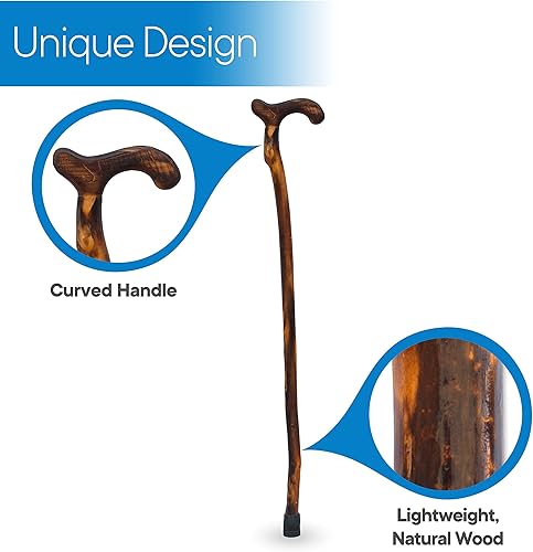 Miniatura 4 de RMS - Bastón de madera natural de 36 pulgadas, bastón de madera compensado hecho a mano para hombres o mujeres (mango suave Derby)