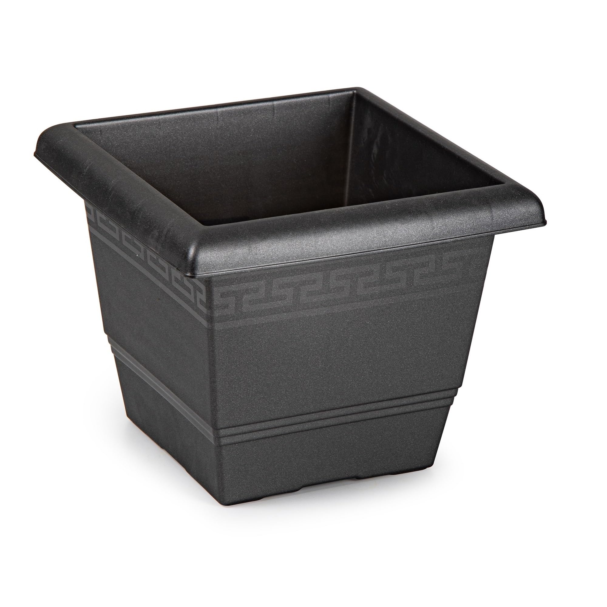 CABLEPELADO Macetero Cuadrado de plástico, Maceta Cuadrada de plástico, Jardinera Cuadrada, Tiesto Cuadrado de plástico, Plástico, Apto balcón, jardín, Patio, 20 cm Ancho x 20 cm Alto, Negro