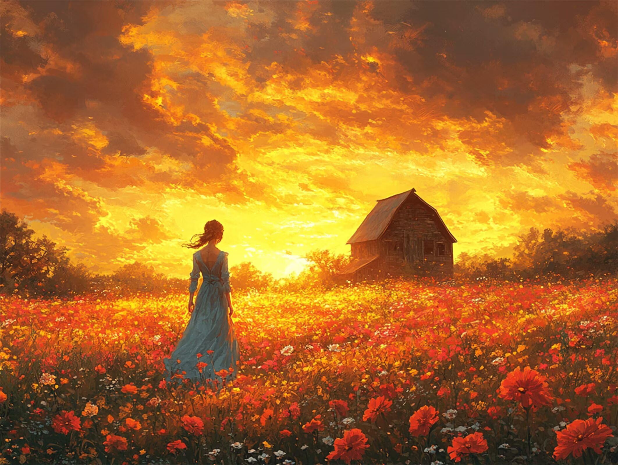 Puzzle 4000 Pieces Coucher de Soleil Puzzle Adulte 141x87cm, Fille, n-449