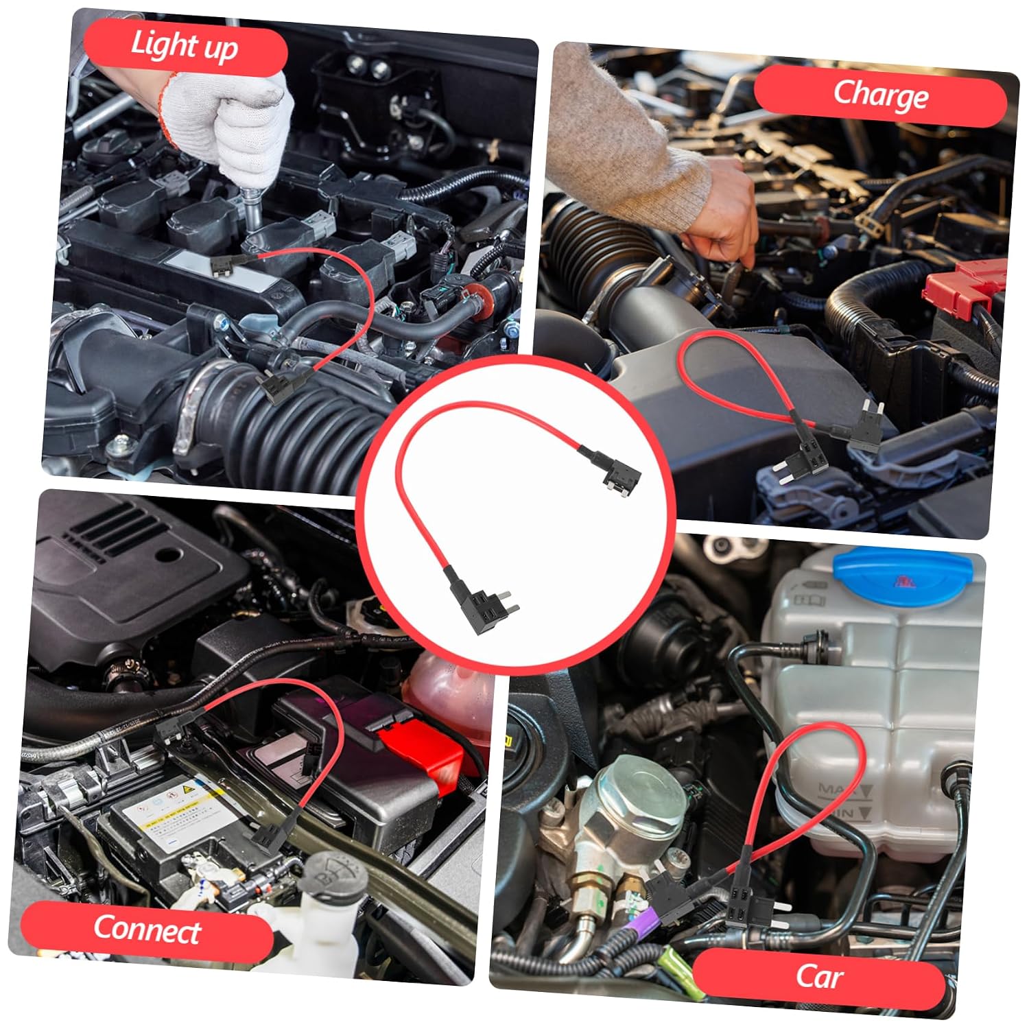 Car Circuit Fuse Replacement Adapter Wire Harness Fuse Holder for Easy Installation Cars Atvs Trailers and Boats Compatible Multiple Models