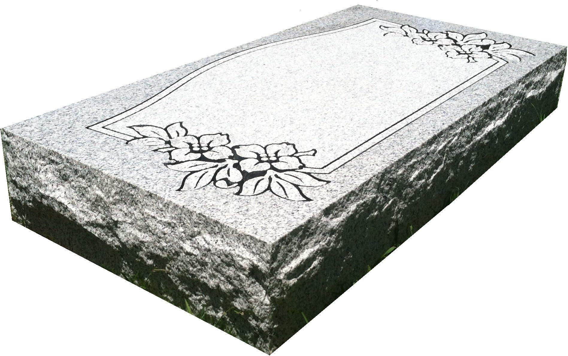 Upstate Stone Works Granite Headstone 24"x12"x4" with Design (8 Options)