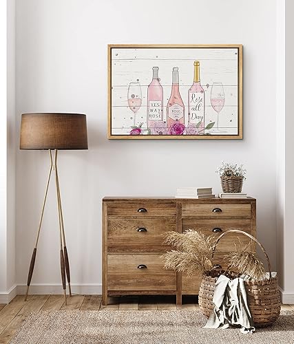 Miniatura 2 de SIGNLEADER Lienzo enmarcado para pared, botellas de champán con vasos, celebraciones y vacaciones, ilustraciones de vino, arte moderno, glamuroso,