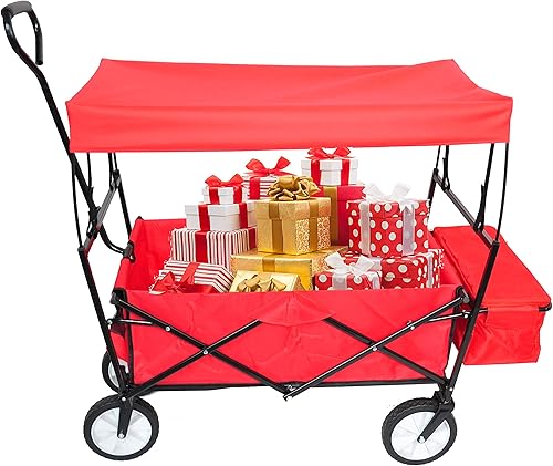 Miniatura 4 de Jaxenor Carrito de playa para compras de jardín, carrito plegable, portátil y duradero para actividades al aire libre