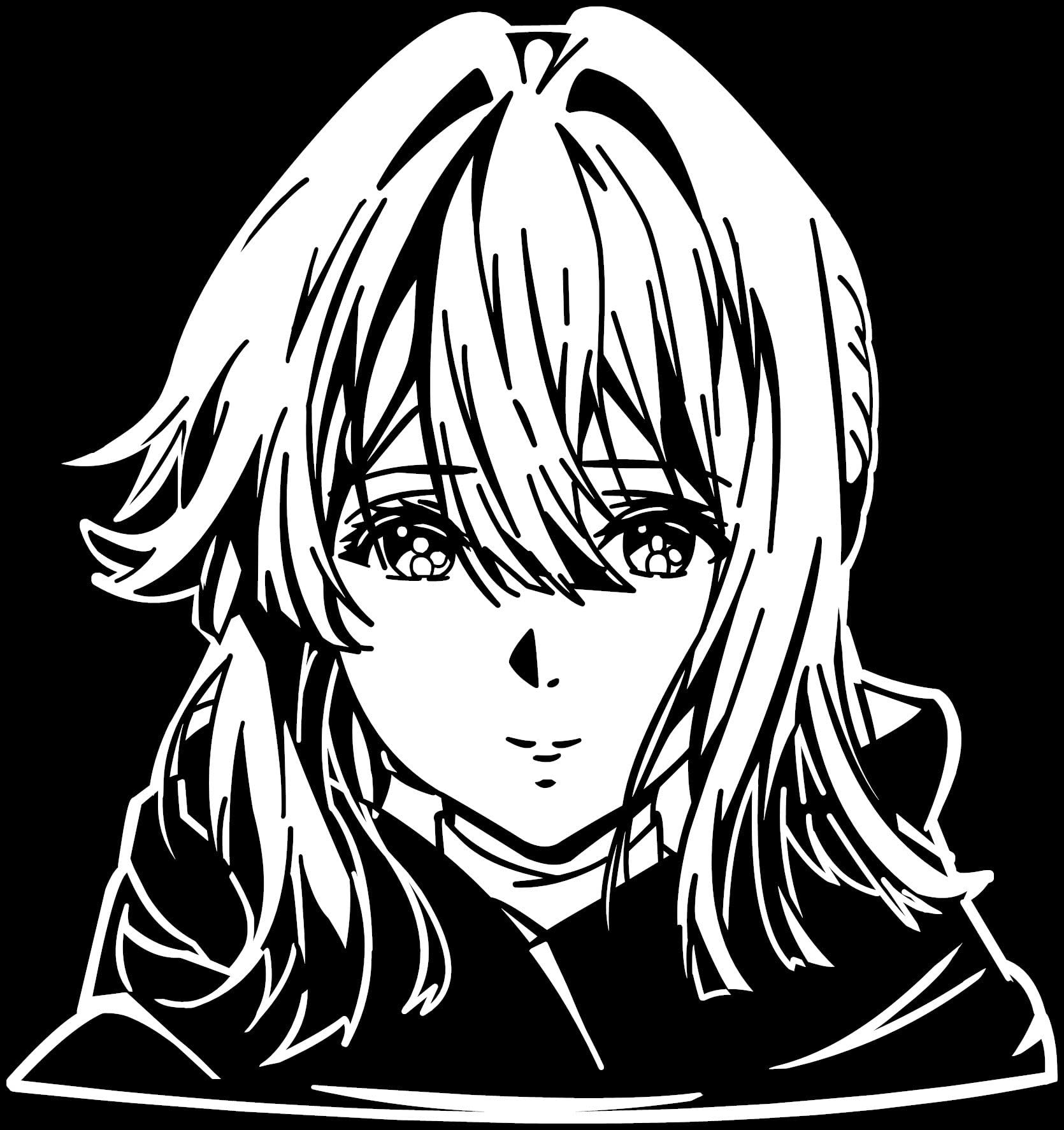 Violet Evergarden - Violet Anime Decal Sticker for Car/Truck/Laptop (5.5" x 5.8") (White)