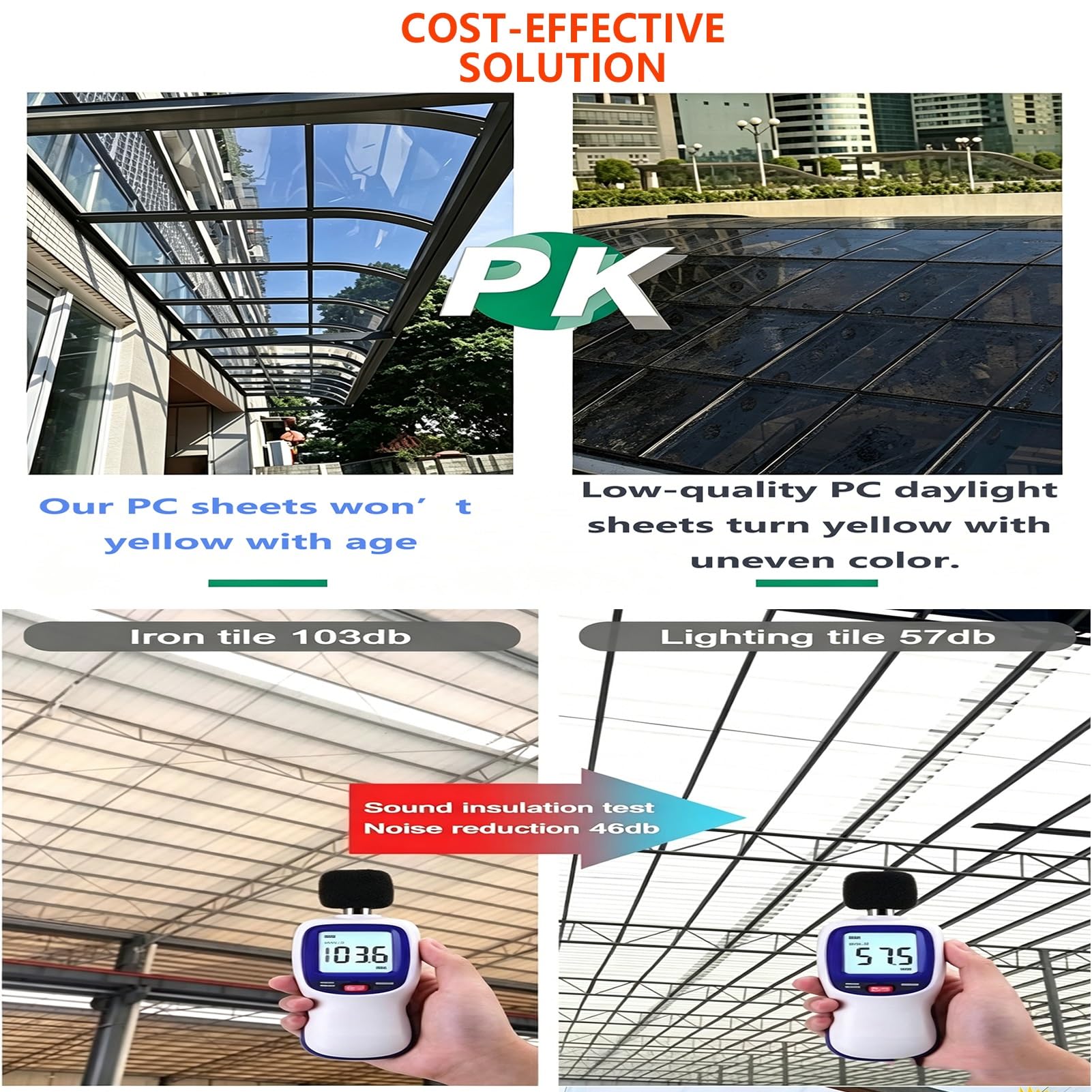 Lámina Techo Policarbonato Transparente para Pérgola Toldo Carport Refugio Invernadero Cobertizo 1PCS Multiuso Exterior y Terraza(0.9x1.2m (35x47in))