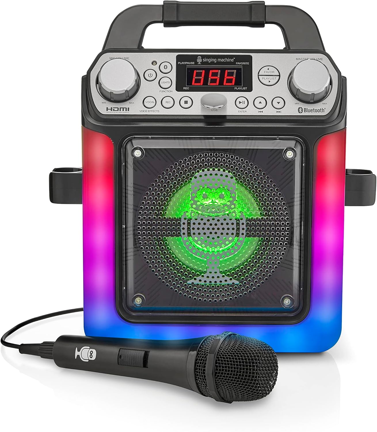 Singing Machine SML652BK HDMI Groove Mini Portable Karaoke System with