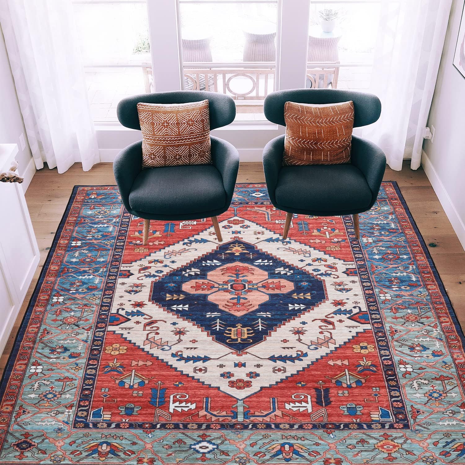 YUFANUHO Boho Rugs for Living Room, 5x7 Feet Bohemian