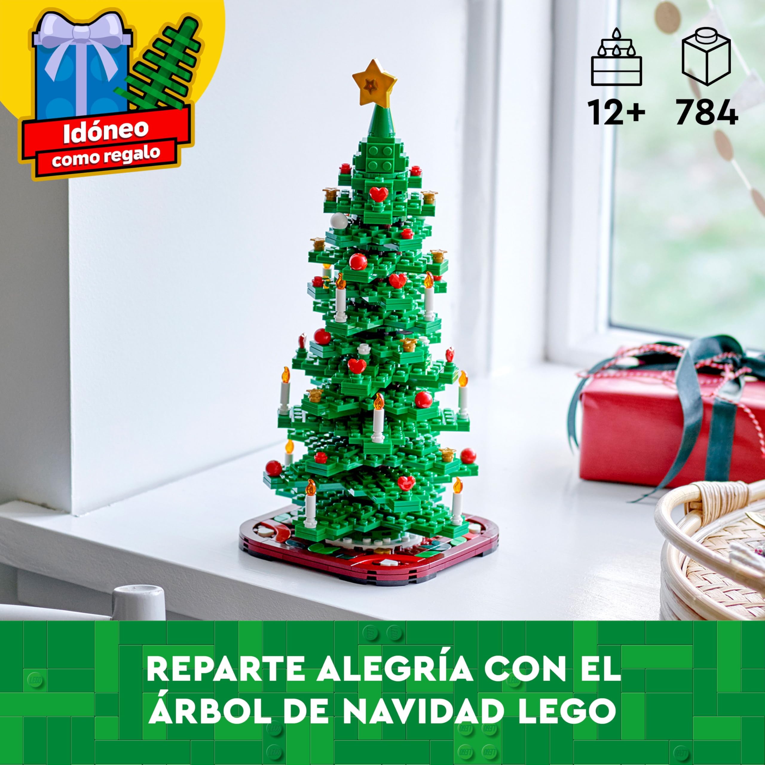 LEGO Árbol de Navidad Juguete de Construcción, Decoración Navideña para Salón o Dormitorio, Juego Imaginativo, Manualidades en Familia, Regalo para Niñas y Niños de 12 Años o Más 40573