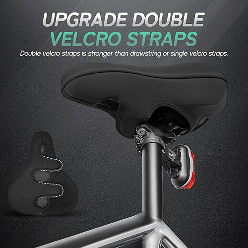 Miniatura 4 de MEENCOOL Bike Seat Cushion - Gel Padded Bike Seat Cover for Men Women Comfort, Adjustable Velcro Secure Bicycle Seat Cushion Compatible with