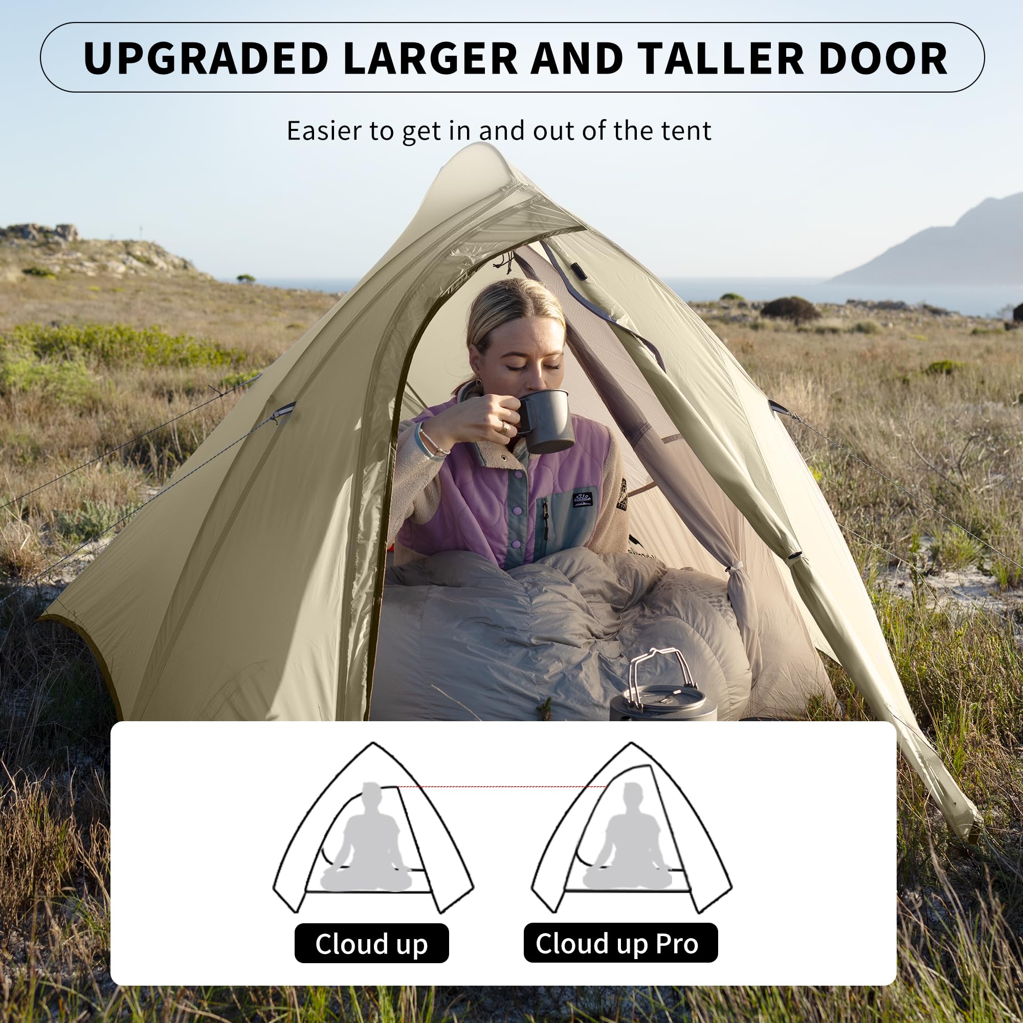 Naturehike Tienda de campaña Cloud Up 2 Persona Tienda de Trekking Ultraligero Impermeable