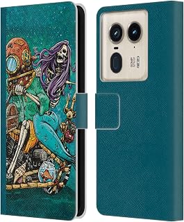 Head Case Designs Officially Licensed David Lozeau Mermaid and Driver Motorcycle Colourful Art Leather Book Wallet Case Cover Compatible with Motorola Edge 50 Ultra/X50 Ultra