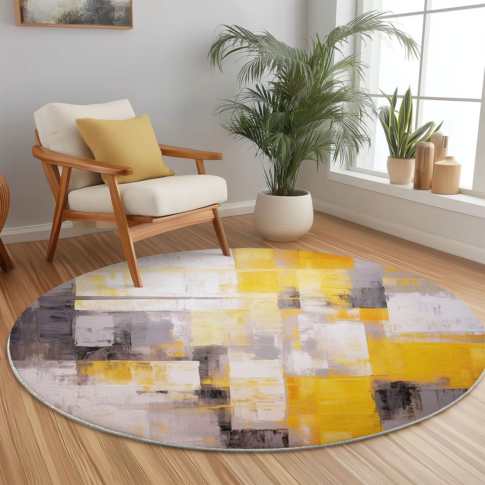 Tapis rond antidérapant 120 cm pour éviter les glissades sur le carrelage