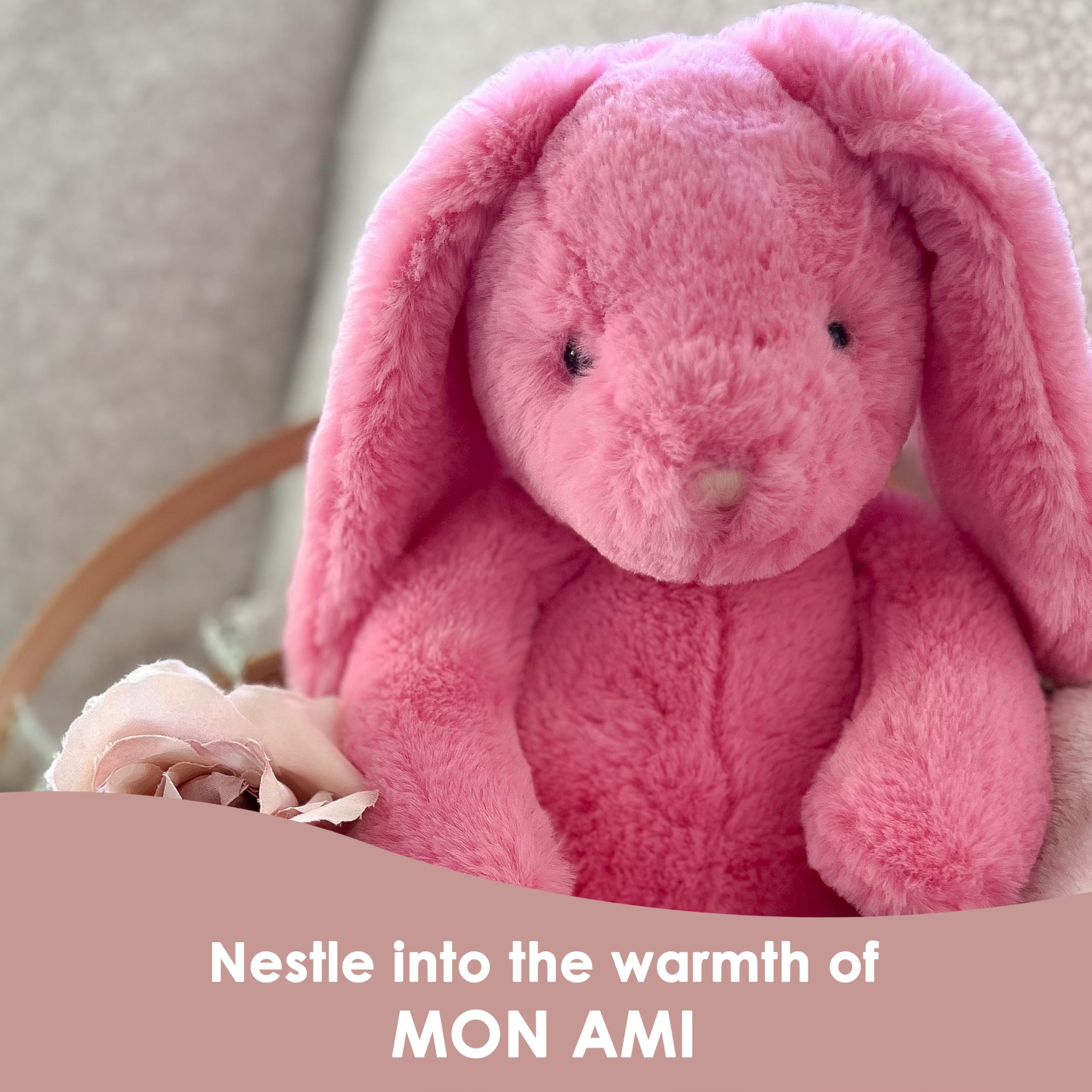 MON AMI Blossom Bunny 13-Inch Stuffed Animal for Girls, Pink, 13 inches - Image 4