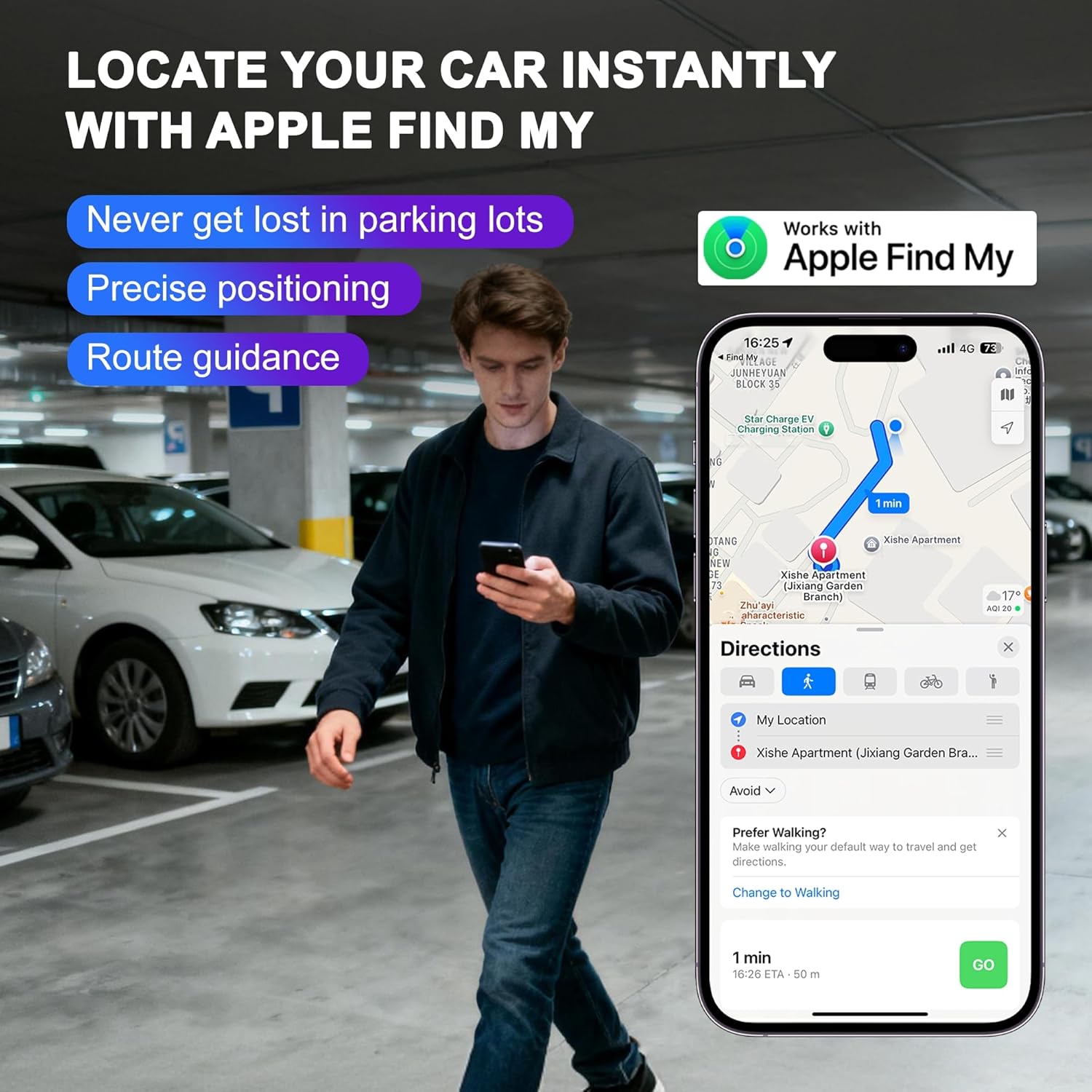 15W Fast Wireless Car Charger with Air Tracker Tag GPS Bulid in(iOS Only)-Air Vent Phone Mount, Works with Apple Find My, Hidden&Undetectable (Wireless Car Charger with Tracker) 6 81a68Mnt6TL. AC SL1500
