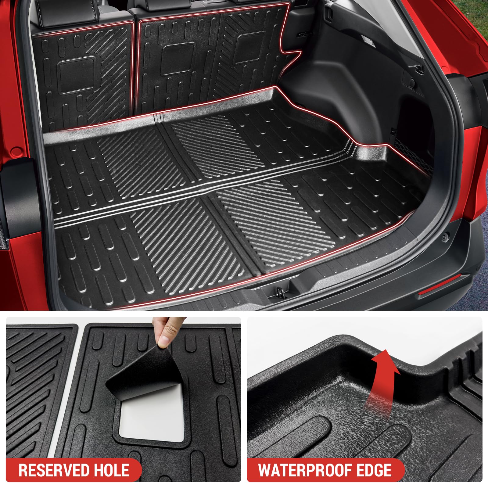 5-Piece Black Rubber Floor Mat Set – OE Fit For Toyota RAV4 2013–2018