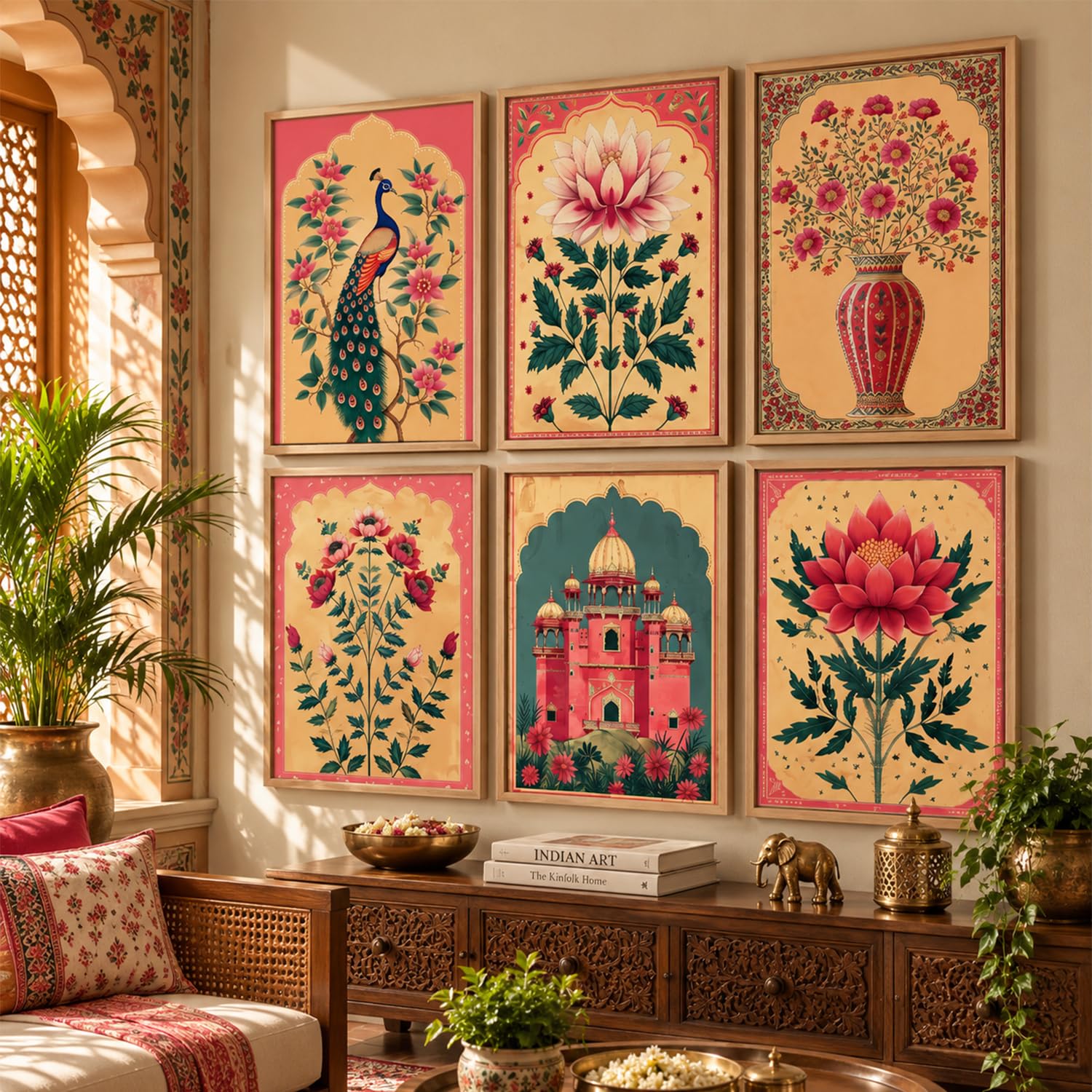 Madhubani Wall Art Set - Indian Pichwai Paintings -12
