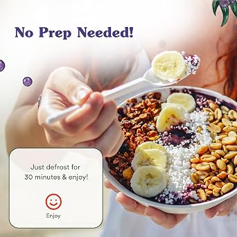 Acai Exotic Almond Butter Bowl - Acai Bowls Made with Wild-Harvested Berries & Gluten-Free Granola - Fruit Bowl Crafted with Mindful, Simple Ingredients- Healthy Snack for Any Time of Day- 12 Bowls
