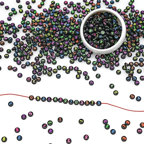 Vista 37 de Más de 500 cuentas redondas blancas de letras del alfabeto acrílico de 0.157 x 0.276 pulgadas de la A a la Z, cuentas sueltas para manualidades