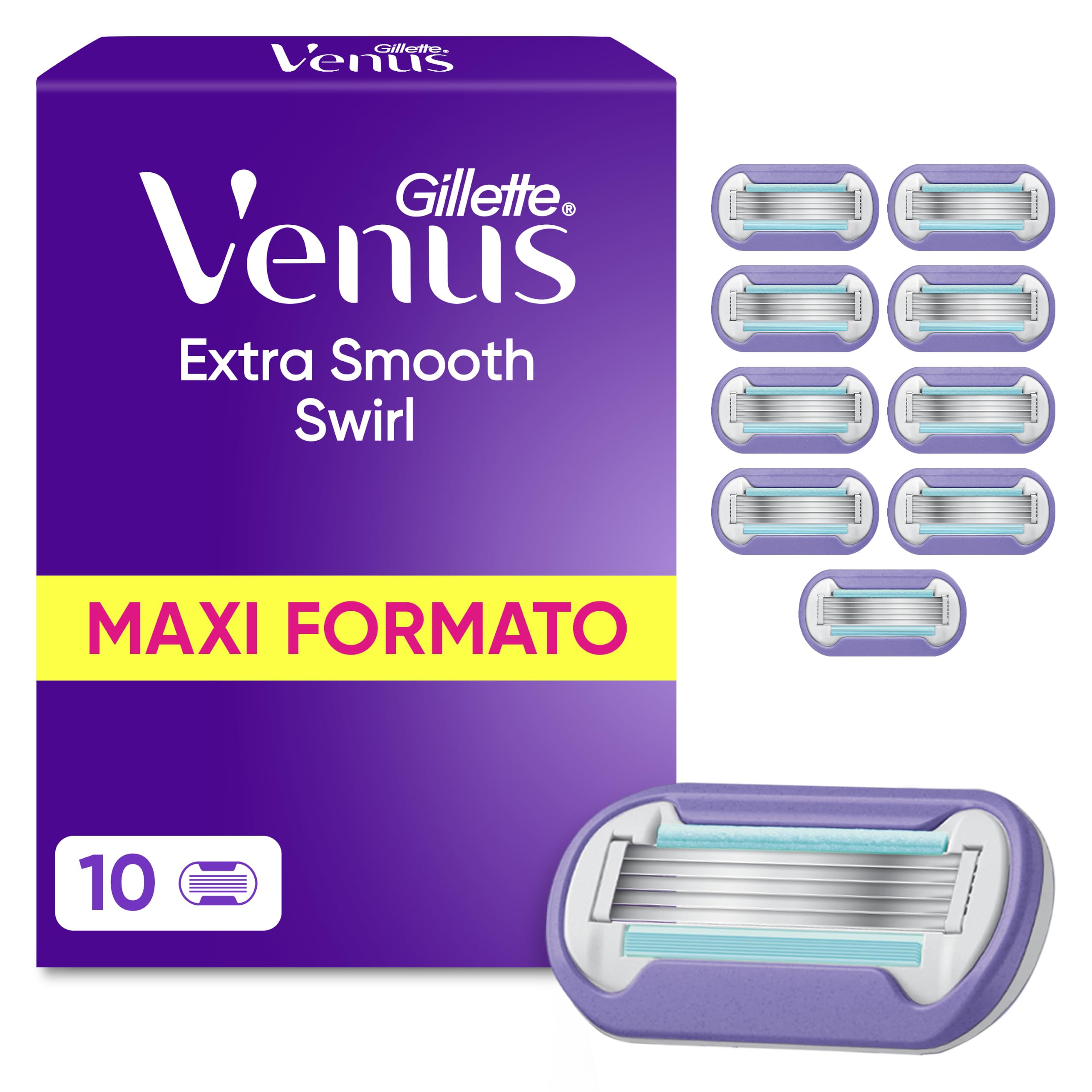 Gillette Venus deluxe Smooth Swirl 10 ricariche di lame, da donna a 5 lame