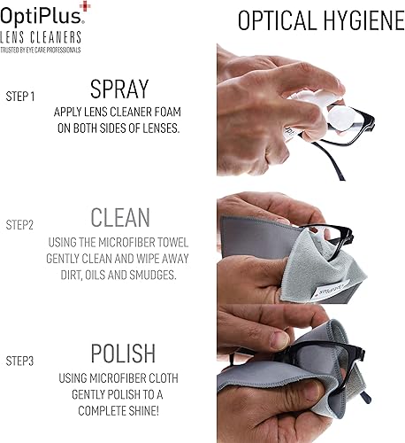 Miniatura 3 de OptiPlus Limpiador de lentes de espuma ultrasuave y paño de microfibra de doble propósito  Limpiador de gafas sin rayas