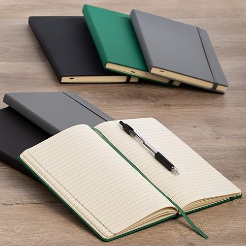 Miniatura 4 de Simply Genius - Libreta de escritura A5 de tapa dura de cuerina para mujeres y hombres, cuadernos rayados de 192 páginas, 5.7 x 8.4 pulgadas,