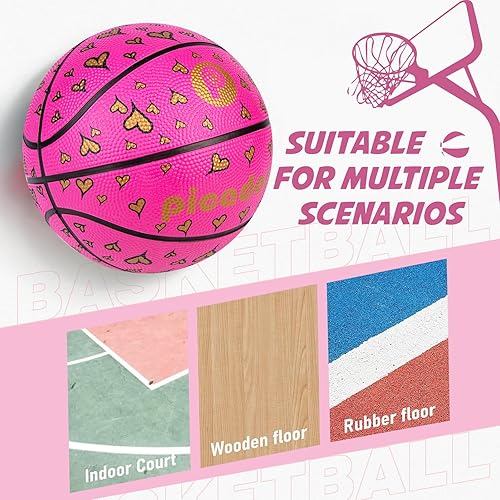 Miniatura 5 de Picador Size 3 Basketball, Toddler Basketball for Kids 1-3 4-6 Girls Boys Children, Mini Rubber Basketballs Indoor Outdoor Game Play School