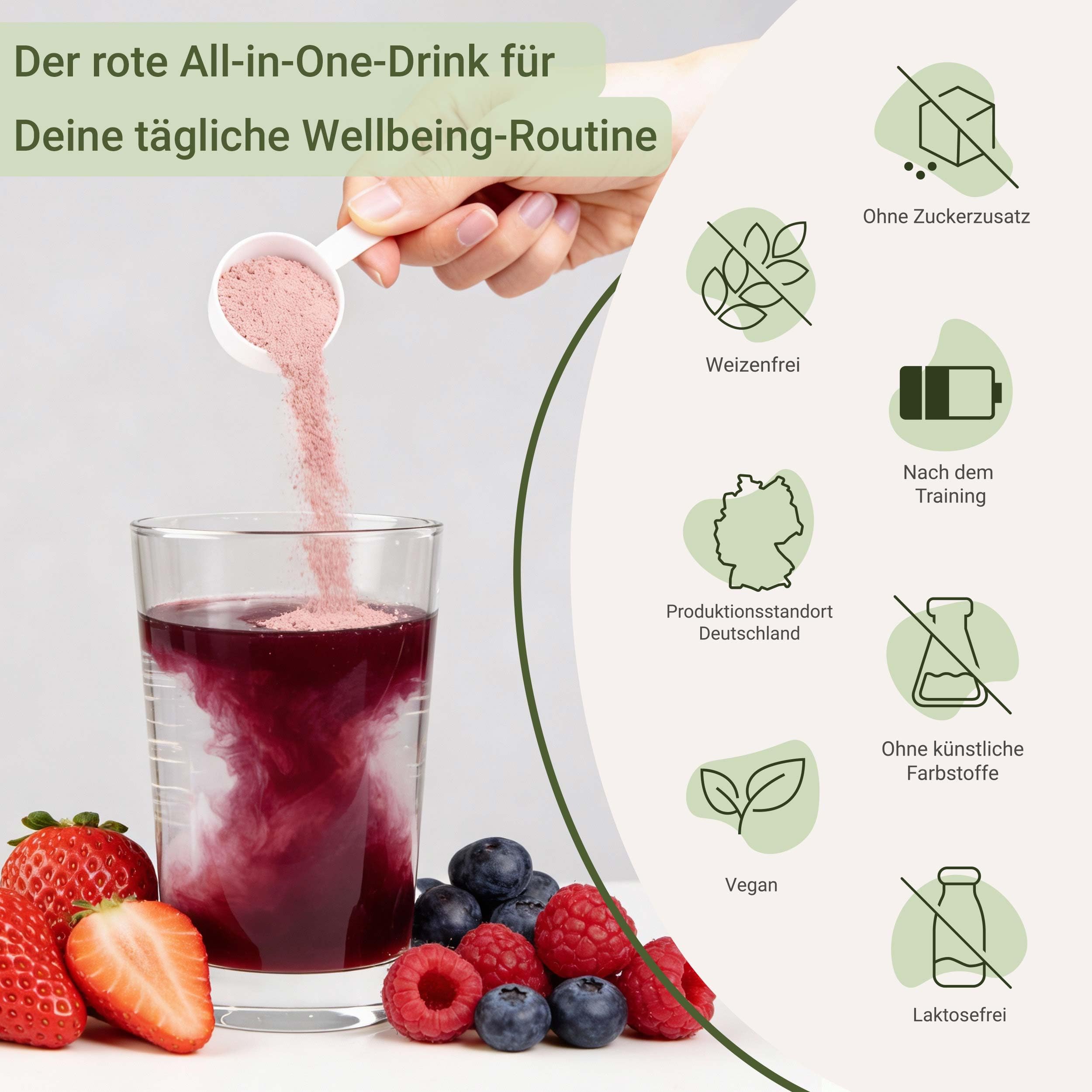for you super reds - Der rote All-in-one-Drink für Deine ganzheitliche Gesundheit - mit natürlichen Vitaminen und Mineralstoffen, Q10, Pflanzenstoffen und Bakterienkulturen - 300g Pulver